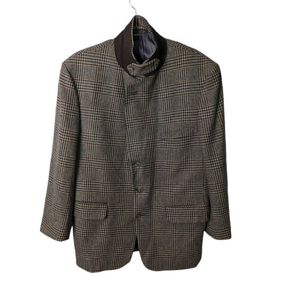 Vintage 80s Eddie Bauer Wool Herringbone Blazer 41R Ivy Prep Academia Heritage - Picture 3 of 10